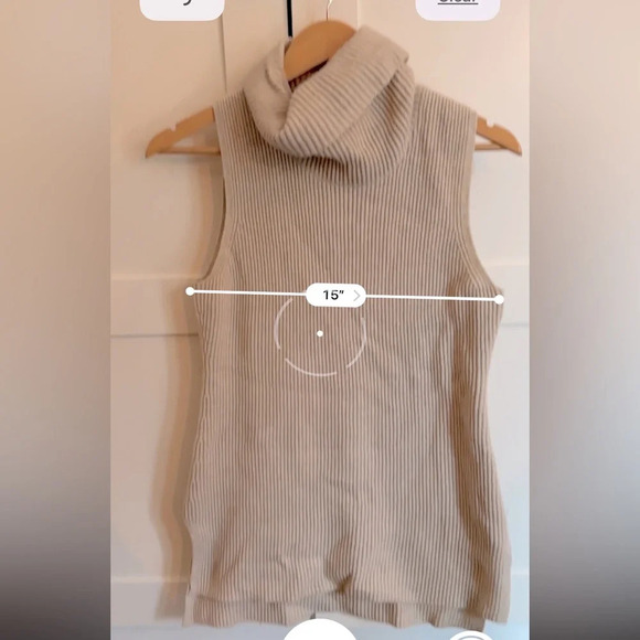 Gap Merino Blend Sleeveless Turtleneck Sweater Women's Medium Classic - Picture 3 of 5